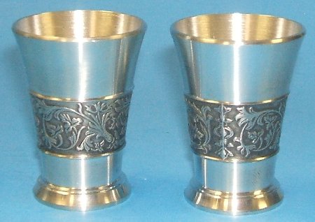 Pair of German Pewter Shot Glasses